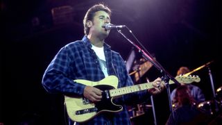 American Country musician Vince Gill performs onstage at Summerfest, Milwaukee, Wisconsin, July 10, 1995. 