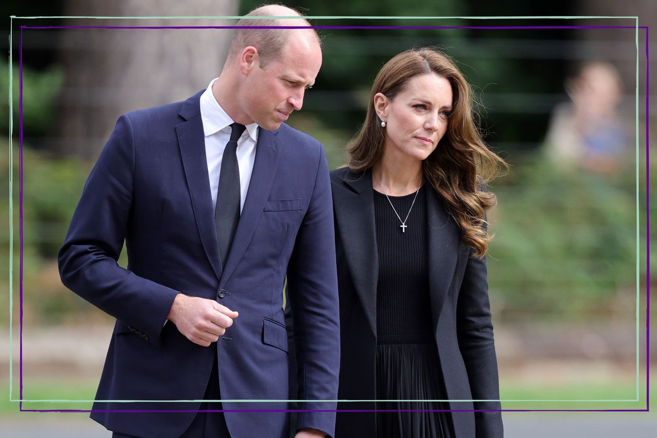 Prince and Princess of Wales make moving appearance as they view floral tributes at Sandringham