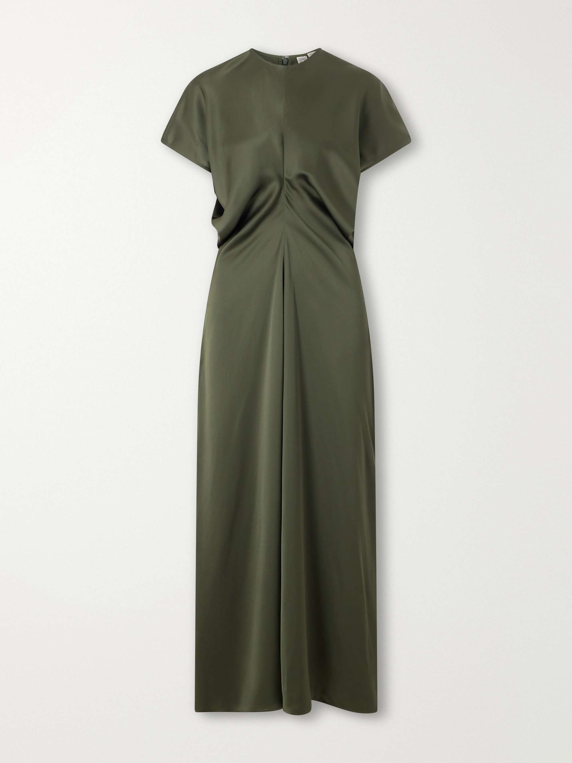Draped Crepe Satin Maxi Dress