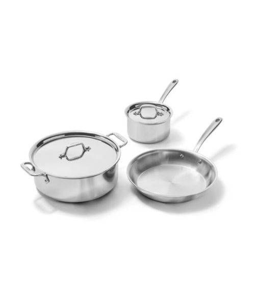 All-Clad D3 Stainless Everyday 3-Ply Bonded Essential Cookware Set, 5 Piece