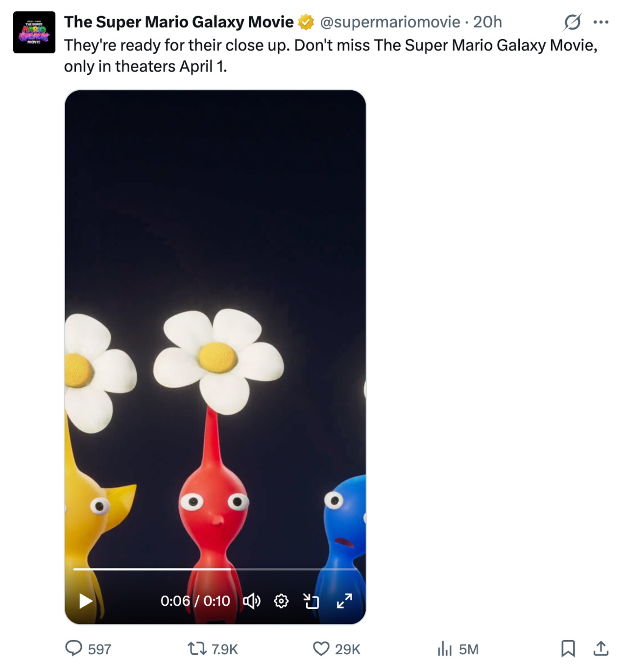 Pikmin in The Super Mario Galaxy Movie