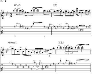 A music example for Guitar Player's Steve Lukather lesson