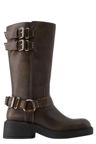 Bershka Biker boots with multiple buckles