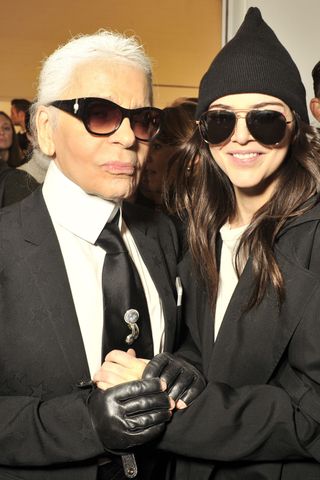 Karl Lagerfeld & Kendall Jenner At Milan Fashion Week