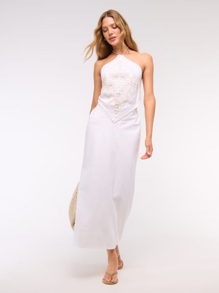 Abercrombie & Fitch Halter Cutout Midi Dress