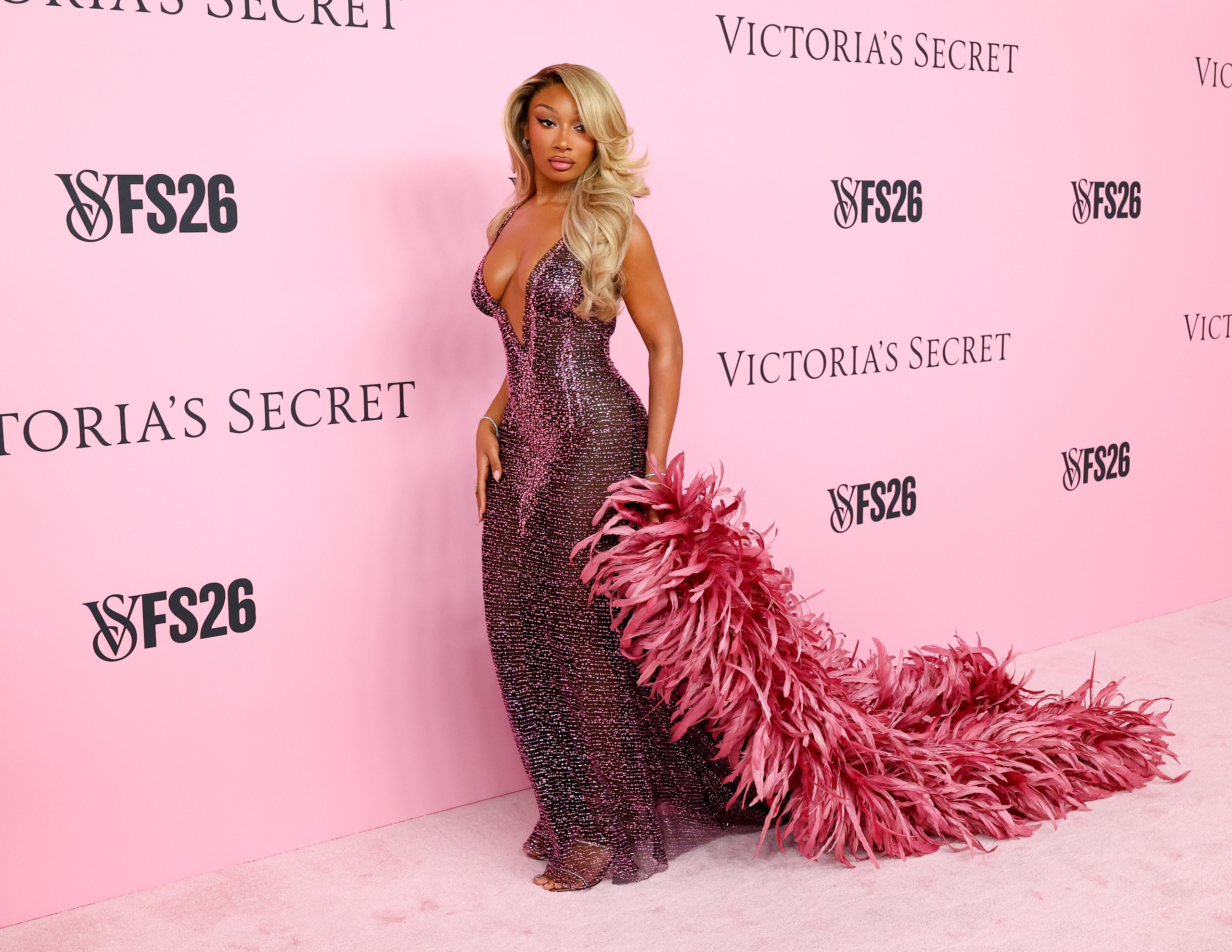 Megan Thee Stallion on the 2026 Victoria's Secret Fashion Show red carpet