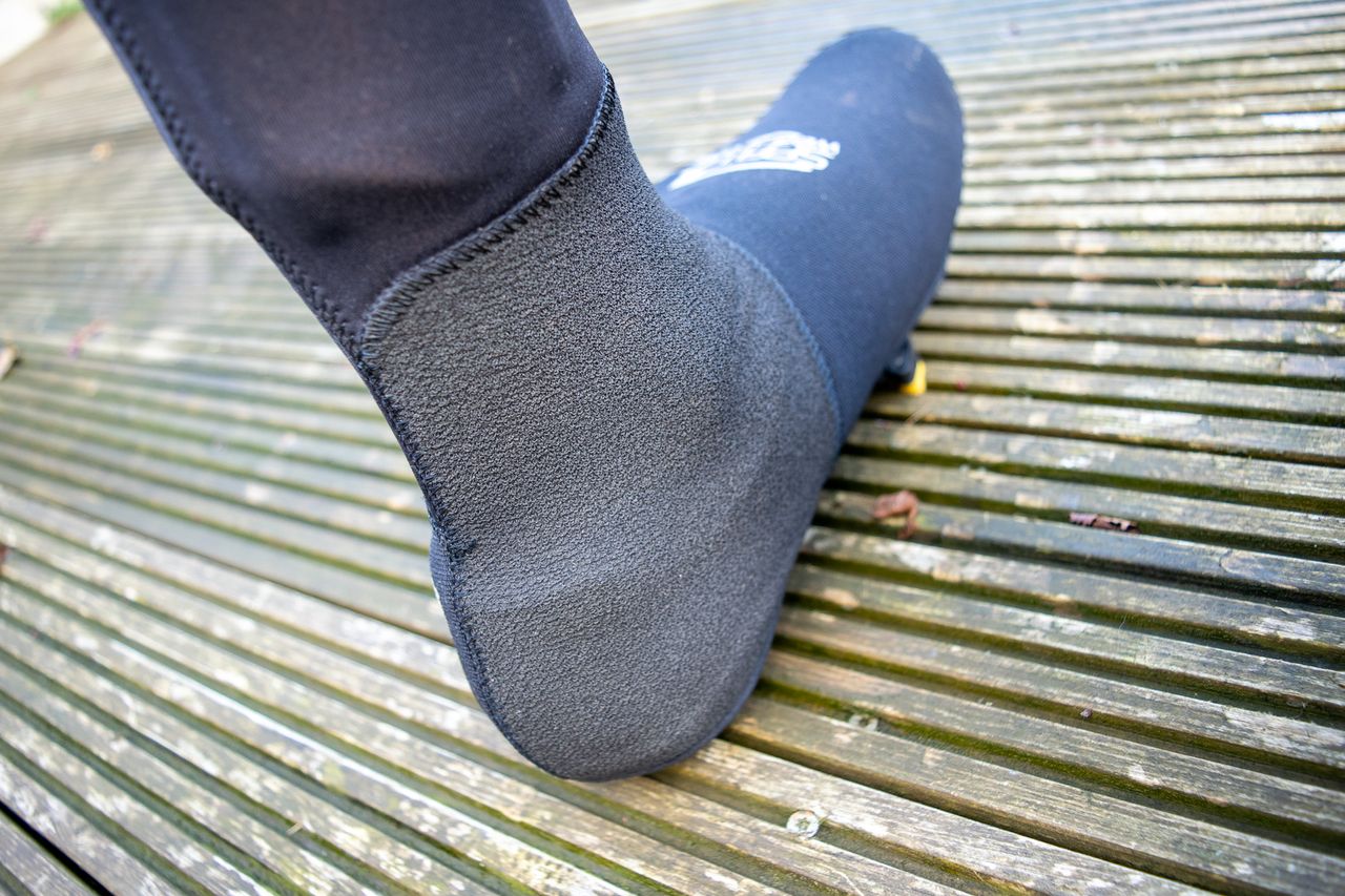 A rider wearing the Spatz Fasta overshoes