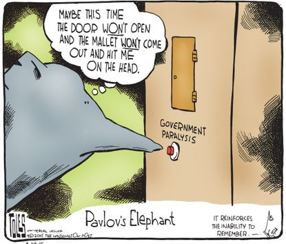 Political cartoon U.S. GOP Government Shutdown