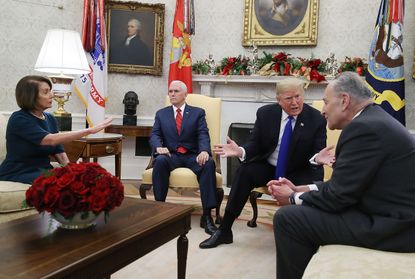 Trump in the oval office with Democratic leaders