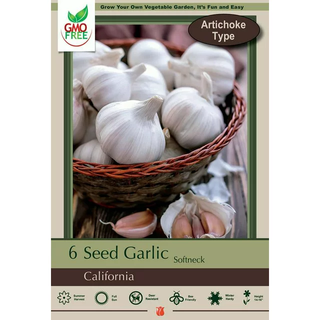 A packet of garlic bulbs