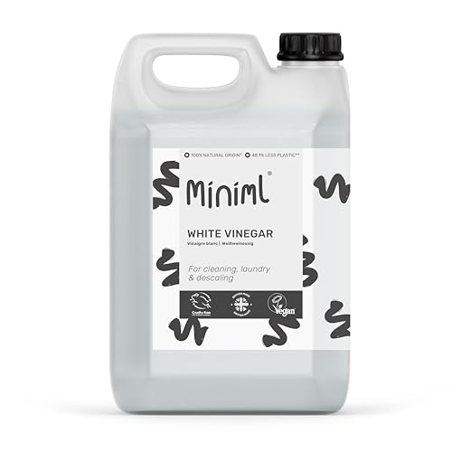 Miniml Eco White Vinegar Cleaning - All Natural Multi-Surface &amp;amp; Multi-Purpose Cleaner, Limescale Remover, Laundry Softener &amp;amp; More - 100% Vegan &amp;amp; Cruelty Free (5l (pack of 1)