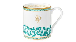 A King Charles coronation mug from Fortnum & Mason.