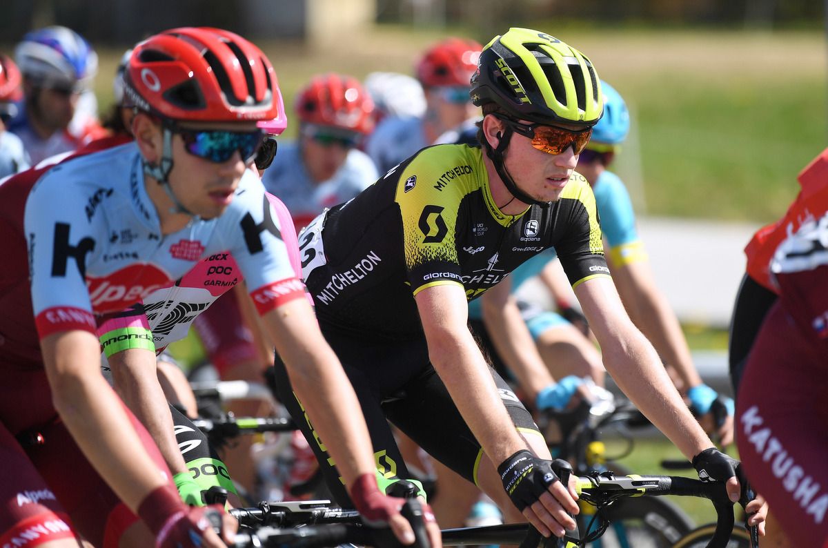 Lucas Hamilton (Mitchelton-Scott) in the peloton