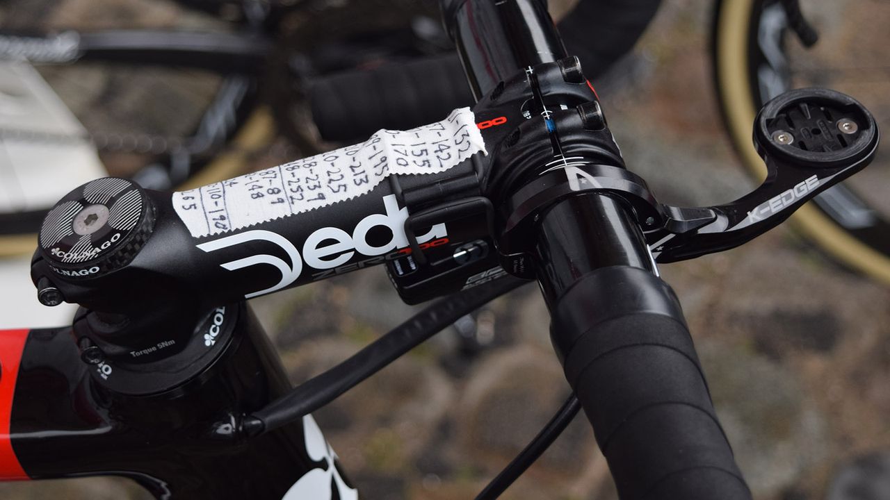 Ben Swift (UAE Team Emirates) went for a more rustic approach to the course notes