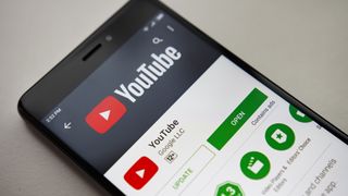 The YouTube app on a smartphone