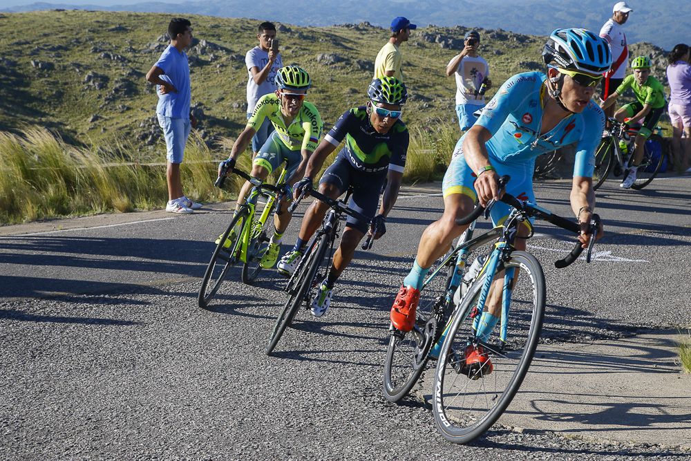 Nairo Quintana, Miguel Angel Benito Diez and Rafal Majka.