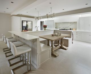 a kitchen idea with banquette seating