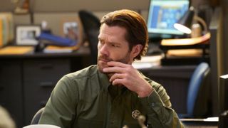 Jared Padalecki as Walker at his desk in Walker