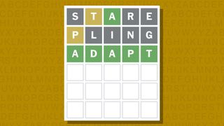 Wordle answer for game 897 on a yellow background