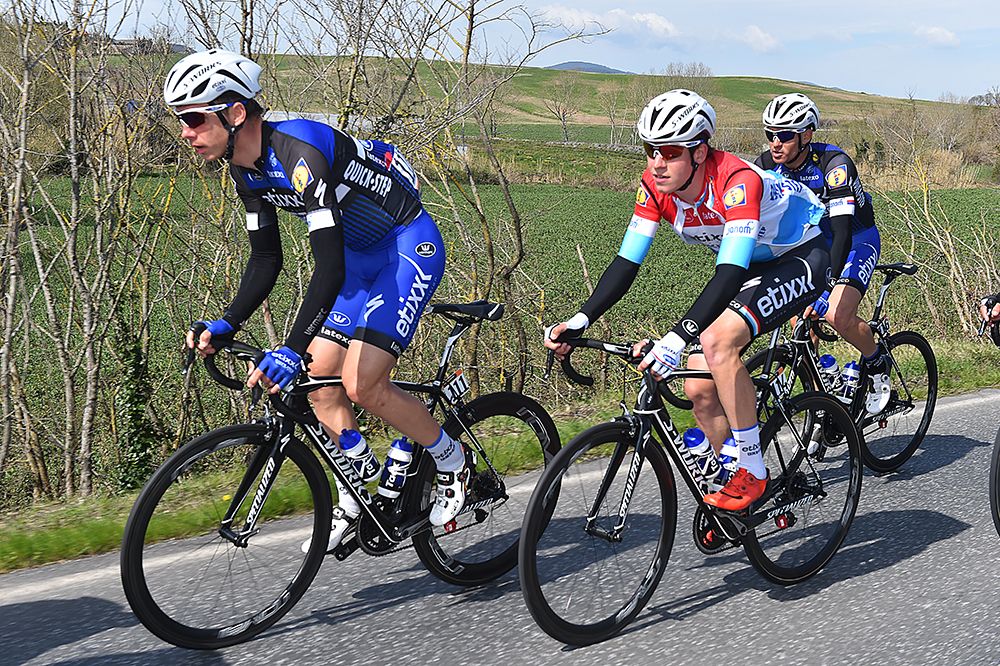 Bob Jungels, Tony Martin and Zdenek Stybar ride together
