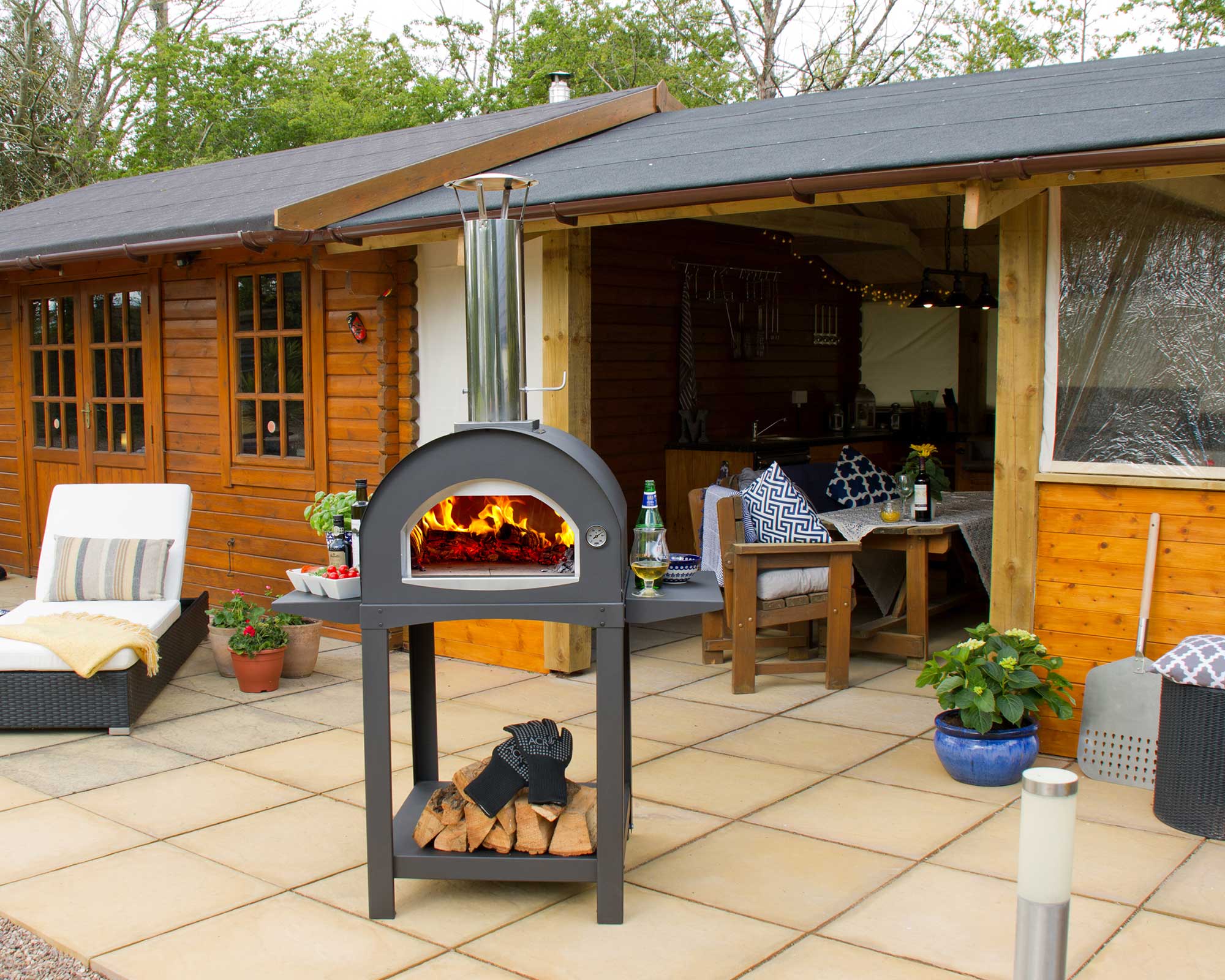 pizza oven on patio from ACR Stoves