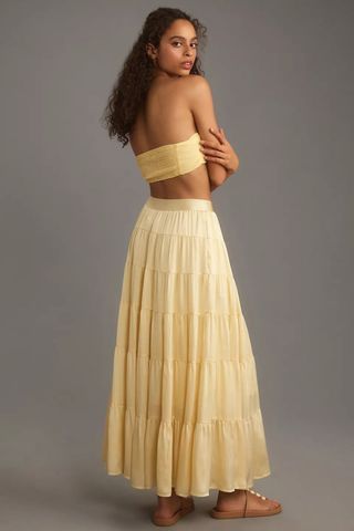 By Anthropologie Tiered Petticoat Midi Skirt