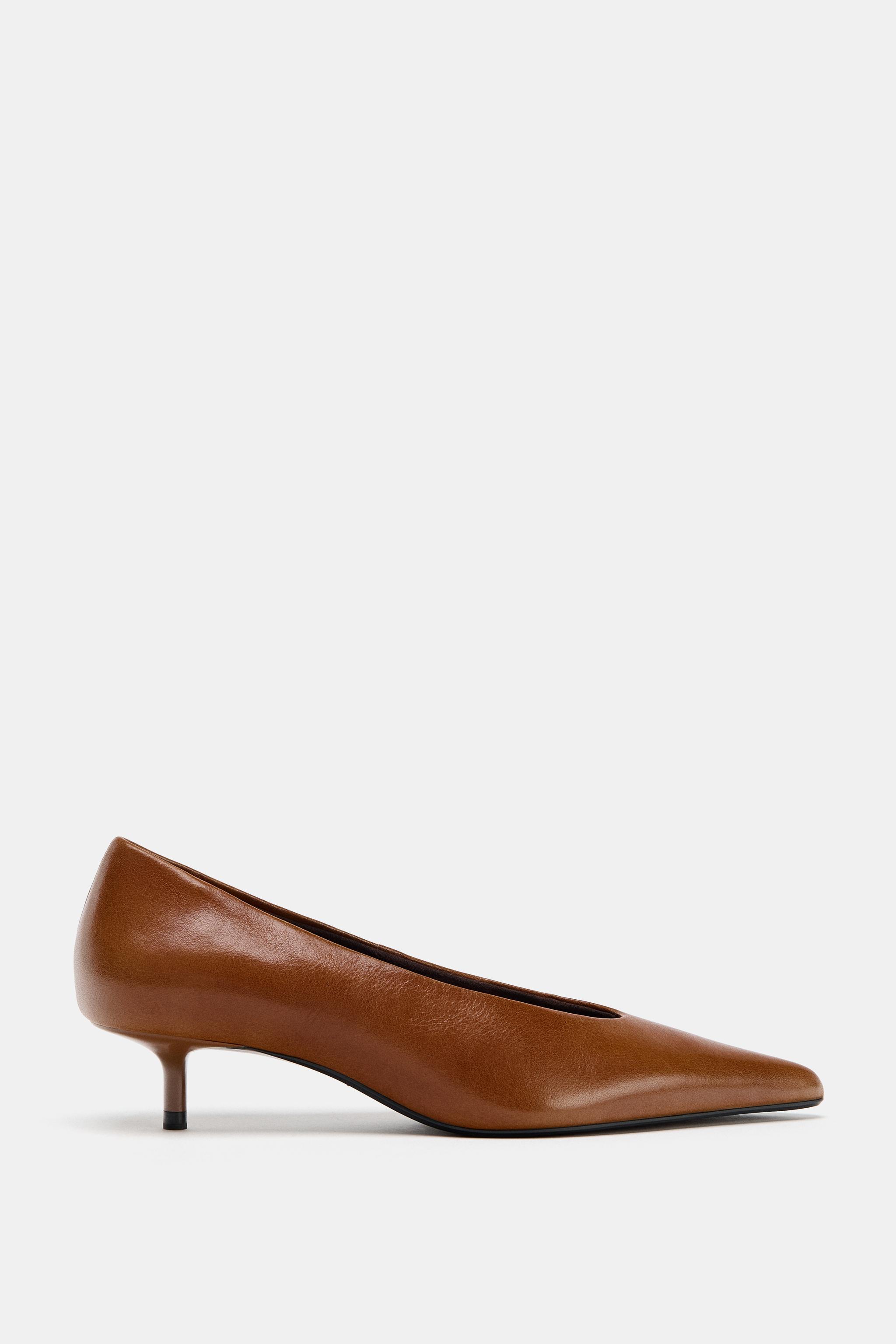 Leather Kitten Heel Shoes