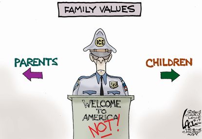 Political cartoon U.S. immigration family separation