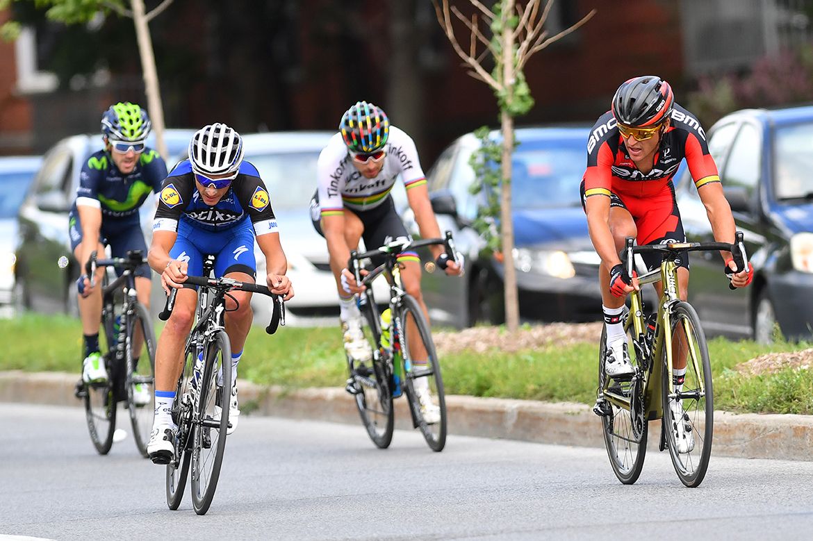 Greg Van Avermaet and Julian Alaphilippe in the front group
