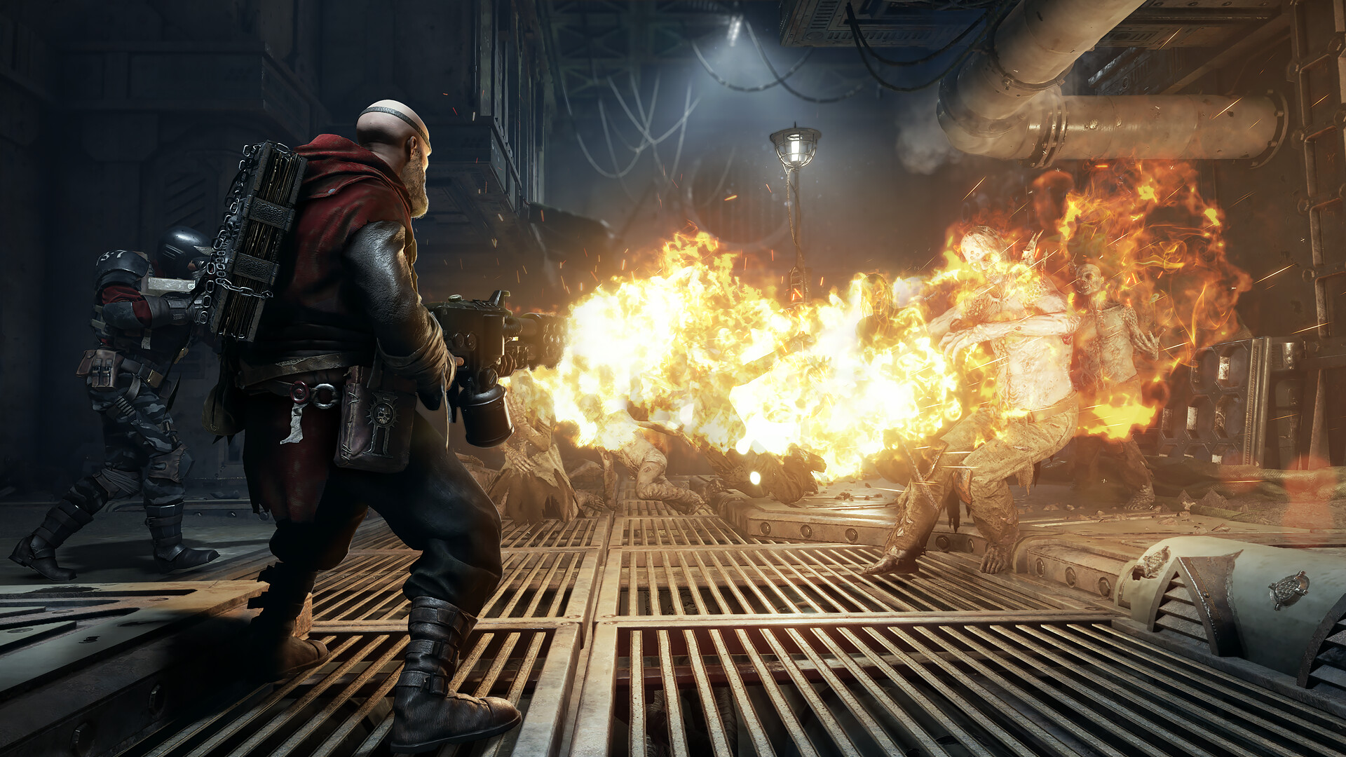 A preacher unleashes his flamer