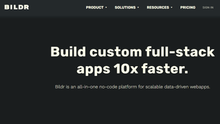Main page of the Bildr no-code app creator