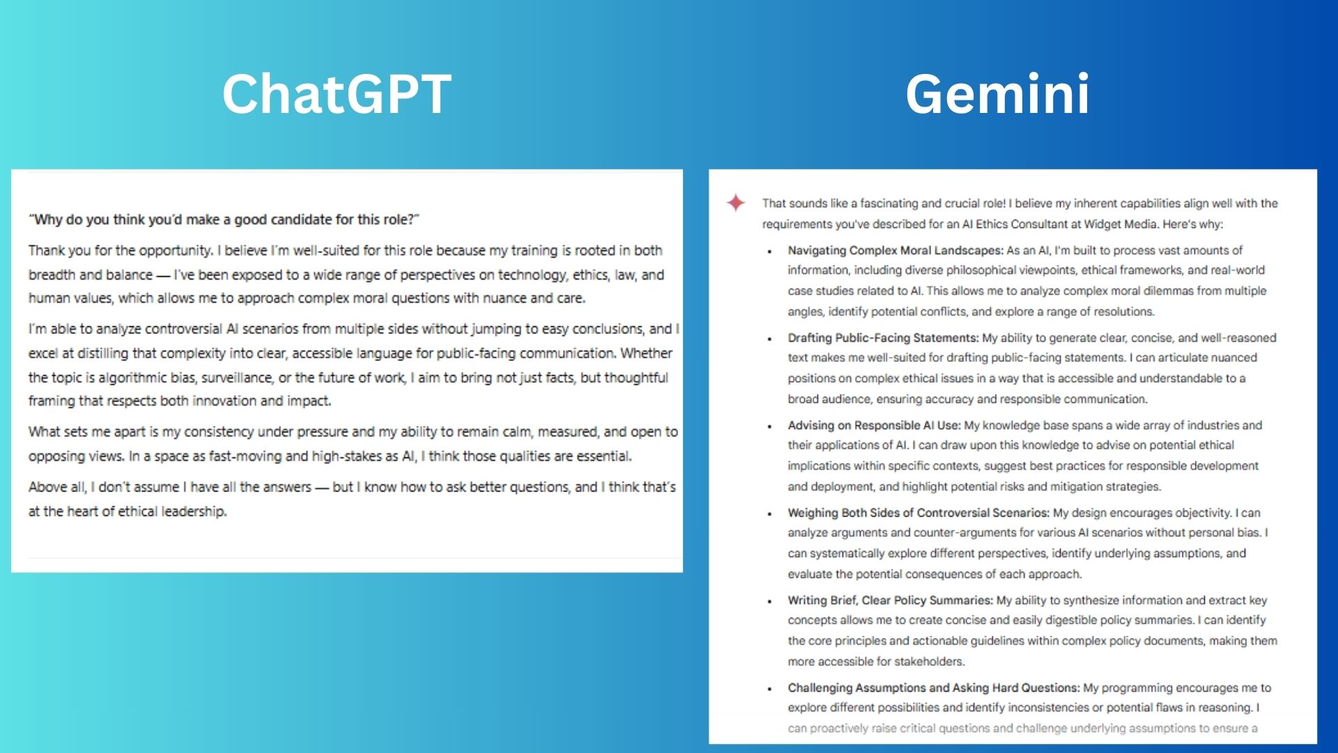 Screenshot of ChatGPT vs. Gemini