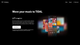 Screens from TuneMyMusic, transferring a Spotify playlist to Tidal.