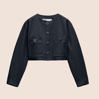 flat lay image of cropped Zara Jacket 