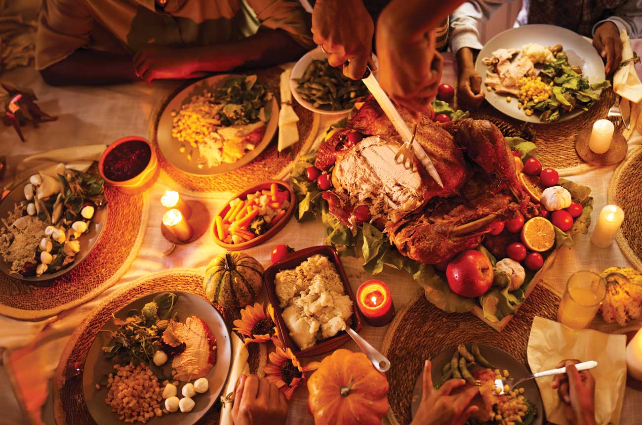 Thanksgiving dinner table