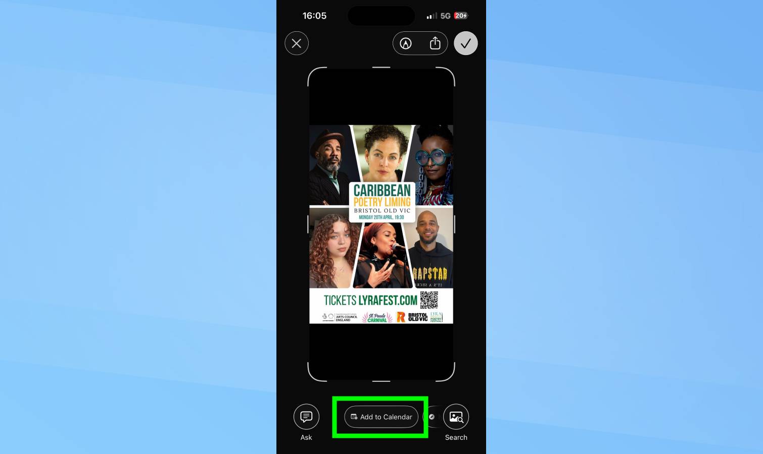 فوراً رویدادهای تقویم را از روی تصاویر ایجاد کنید