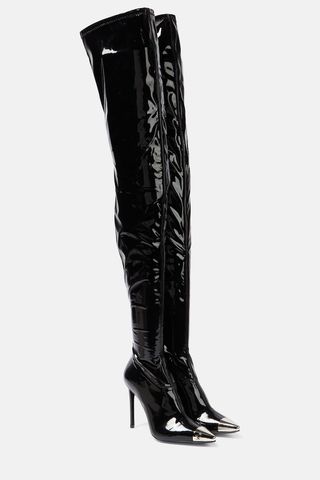 David Koma Patent Over-the-Knee Boots