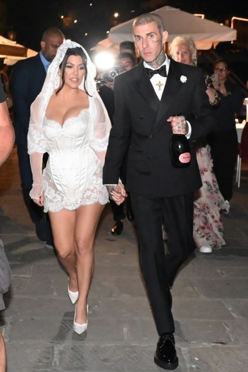 Kourtney Kardashian and Travis Barker at their Italian wedding in Portofino