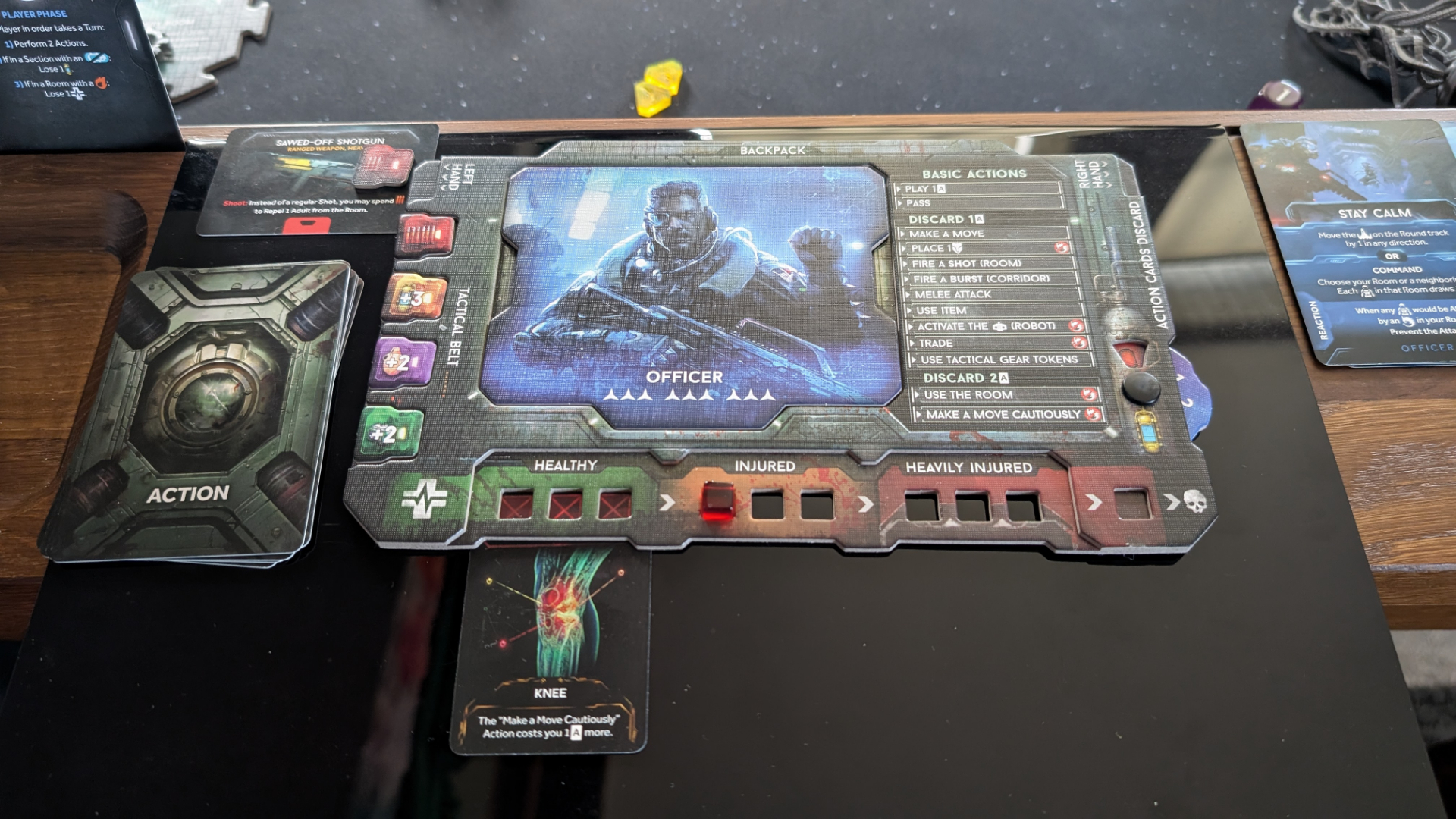 Nemesis: Retaliation pieces, board tiles, and tokens on a gaming table