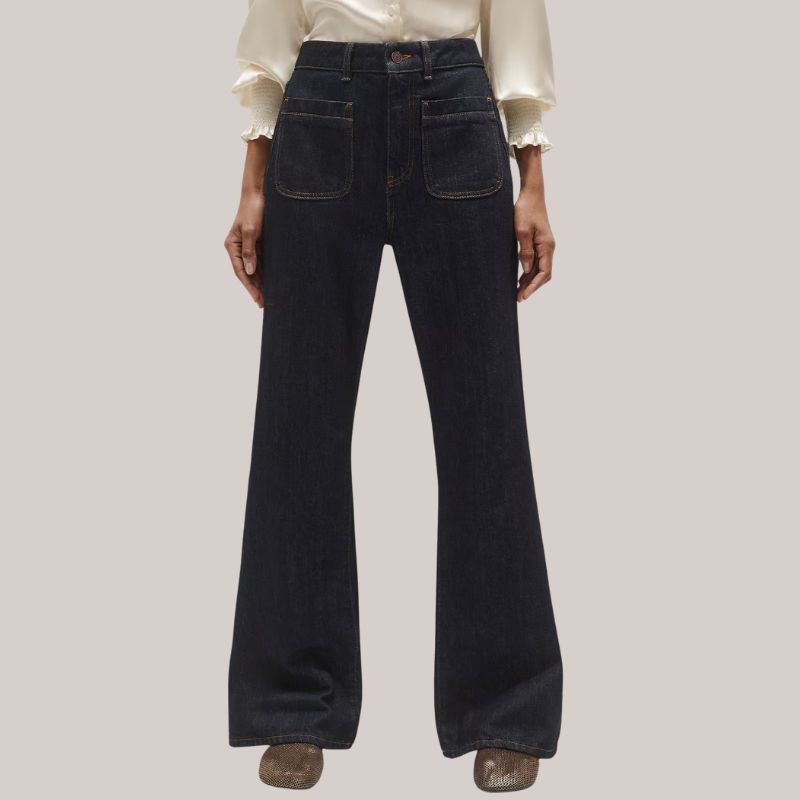 ME+EM Subtle Flare Jean Midweight Denim on model 