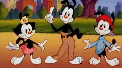 Yakko, Wakko, and Dot of the Animaniacs.