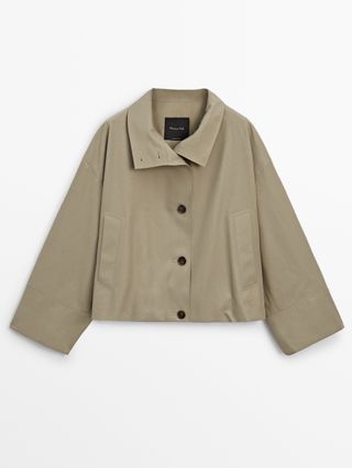 massimo dutti, High Neck Cropped Parka