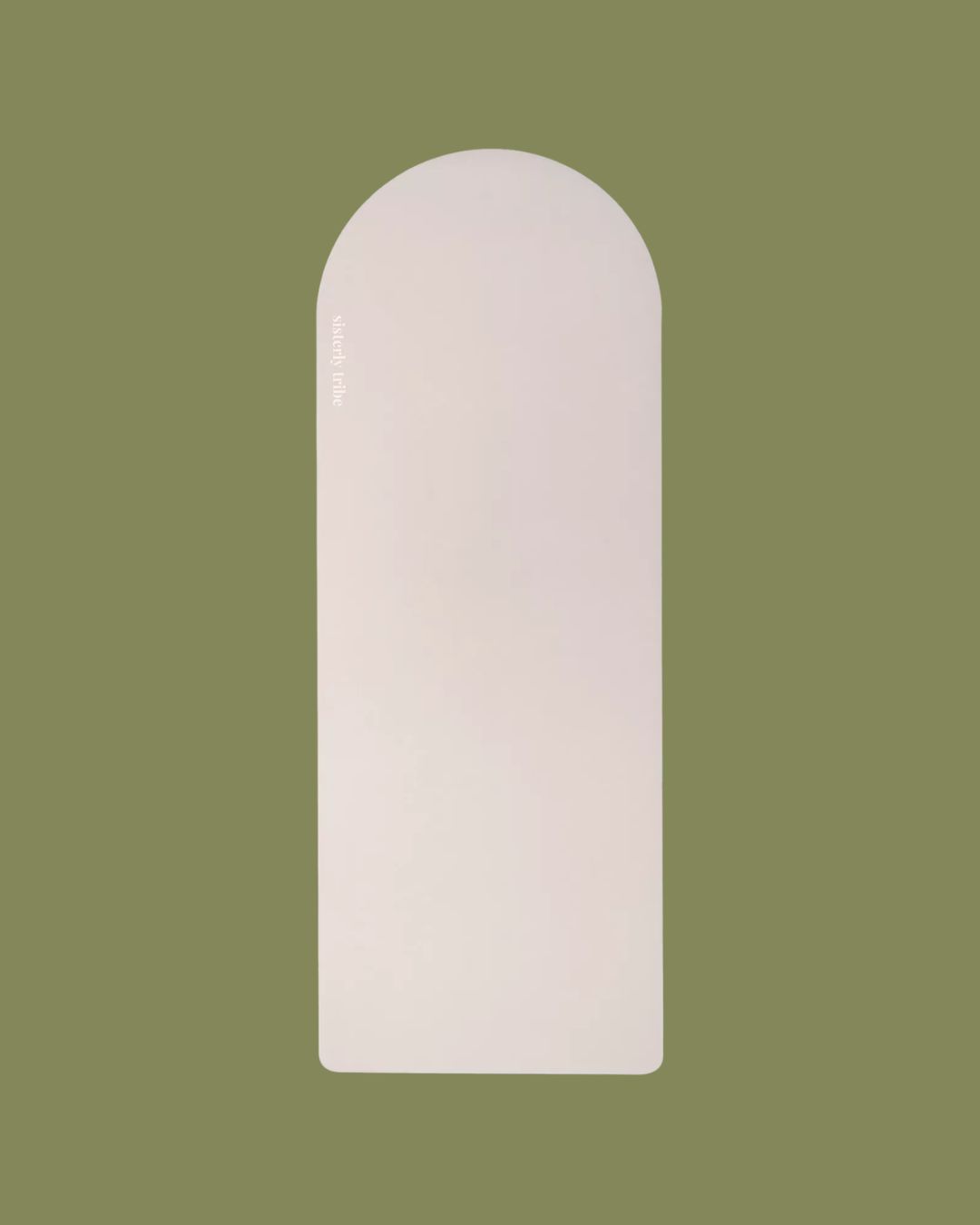 Self Care Rubber Yoga Mat against dark green background.