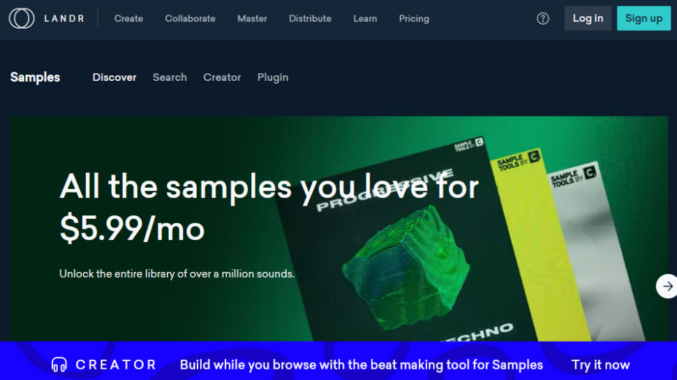 Samples website screenshot