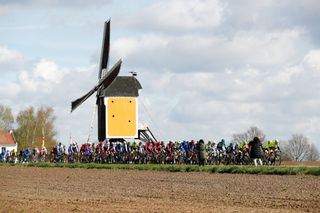 VALKENBURG NETHERLANDS APRIL 10 A general view of the peloton competing during the 56th Amstel Gold Race 2022 Mens Elite a 2541km one day race from Maastricht to Valkenburg AGR2022 WorldTour on April 10 2022 in Valkenburg Netherlands Photo by Bas CzerwinskiGetty Images