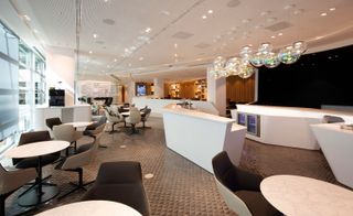 Wide view of the Lounge by Lexus at Brussels airport