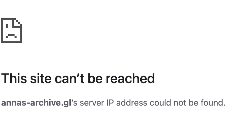 Annas Archive load error page