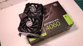 Nvidia Geforce RTX 4060 card and box view