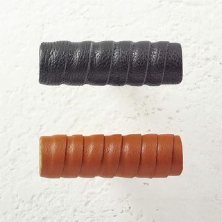 black and tan leather handle knobs