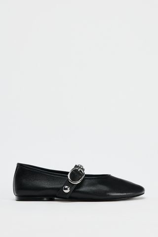 Studded Leather Ballet Flats